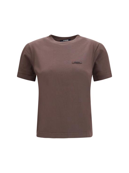 26FW 자크뮈스 그로그랭 로고 솟슬리브 티셔츠 TSW00550AJ00029 850 BROWN