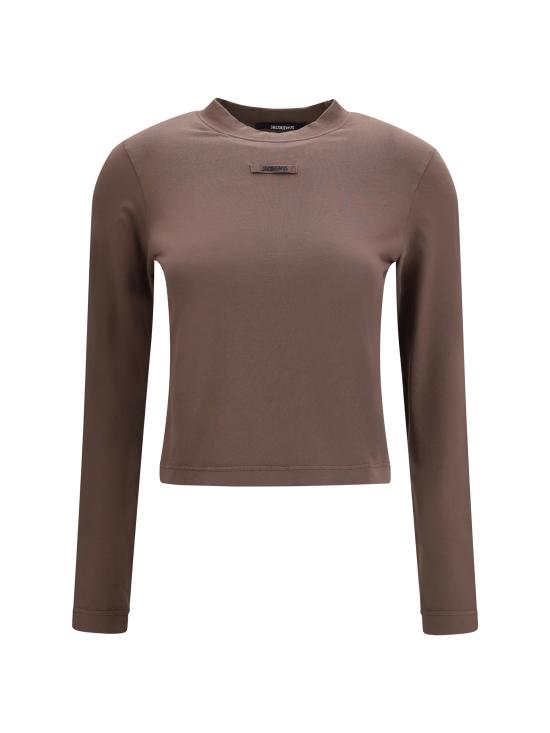 26FW 자크뮈스 그로그랭 로고 롱슬리브 티셔츠 TSW00155AJ00124 850 BROWN