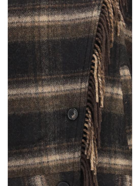 26FW 이자벨마랑에뚜왈 에뚜왈 길레안 체크 울 코트 MA0571FAD3D01E BKKI BLACK - ISABEL MARANT ETOILE