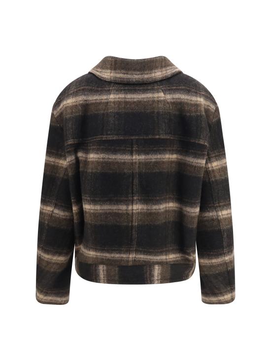 26FW 이자벨마랑에뚜왈 에뚜왈 길레안 체크 울 코트 MA0571FAD3D01E BKKI BLACK - ISABEL MARANT ETOILE