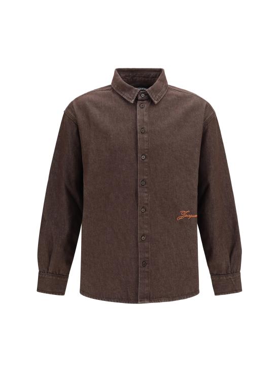 26FW 자크뮈스 긴팔 셔츠 SHM00545AD00077 850 BROWN