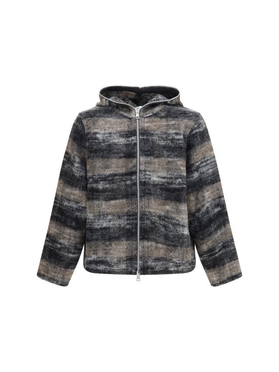 26FW 아워레가시 나이트 우즈 체크 로프티 울 풀 집 후드 M4266FN NIGHTWOODS GREY