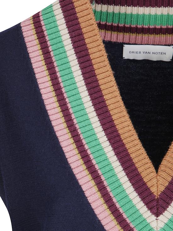 26FW 드리스 반 노튼 반팔 티셔츠 2620112154759 509 NAVY - DRIES VAN NOTEN