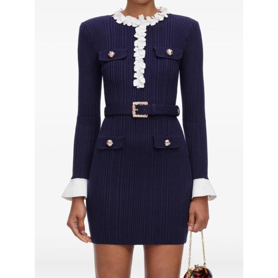 26FW 셀프 포트레이트 원피스 AW26 101S N NAVY BLUE