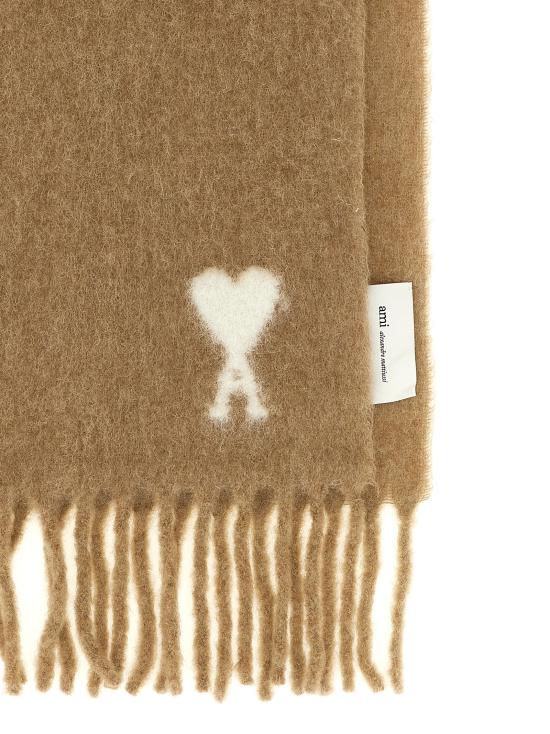 26FW 아미 알파카 아미 드 꾀흐 스카프 USF673 AW0004A184 BEIGE - AMI
