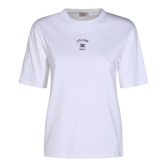 26FW 셀린느 반팔 티셔츠 RX0LJ1242 01OB OFF WHITE BLACK