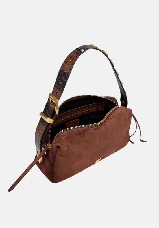 26FW 핑코 토트백 106761A3DB L88J CASTANO INTENSO MATT GOLD - PINKO