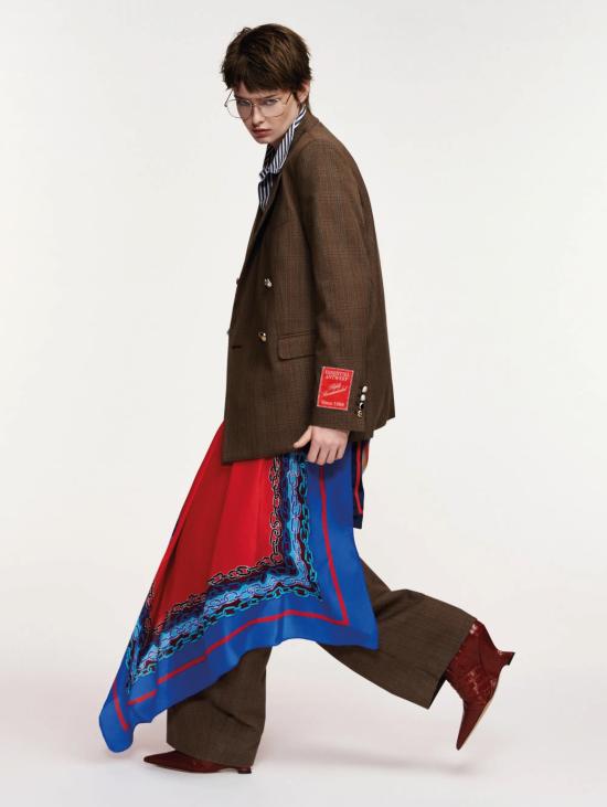 26FW 에센셜앤트워프 자켓 블레이저 도피오페토 오버사이즈 콰드리 마로네 - ESSENTIEL ANTWERP