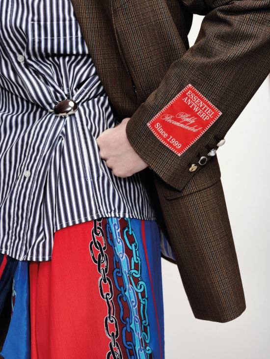 26FW 에센셜앤트워프 자켓 블레이저 도피오페토 오버사이즈 콰드리 마로네 - ESSENTIEL ANTWERP