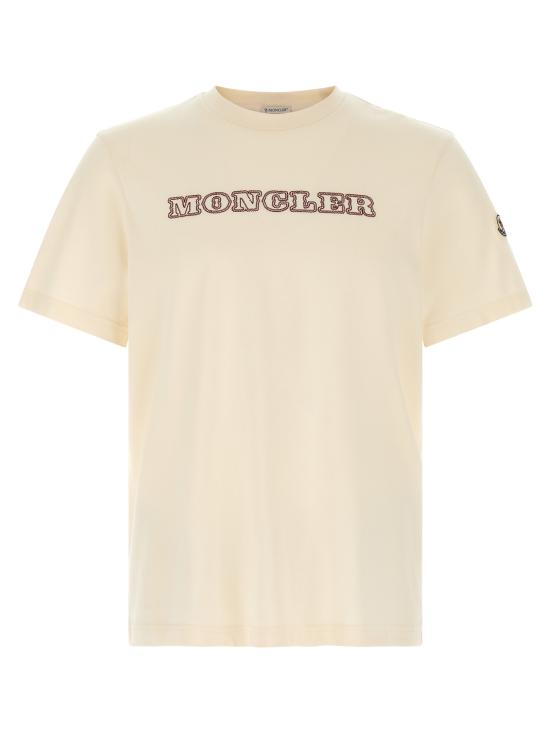 26FW 몽클레어 로고 코튼 저지 티셔츠 로고 코튼 저지 티셔츠 L20918C0006889B8U060 White