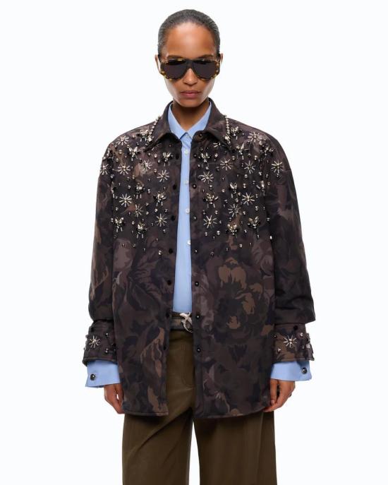 26FW 핑코 셔츠 107916A3LY SD3 MULT VERDE NERO - PINKO