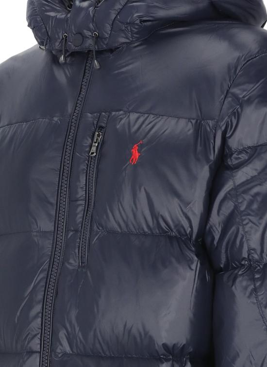 26FW 랄프 로렌 포니 로고 후디드 패딩 710968281 002 Blue - RALPH LAUREN