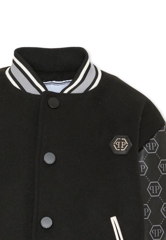 26FW [키즈] 필립 플레인 봄버 자켓 F6PHJBBO137 110 BLACK - PHILIPP PLEIN