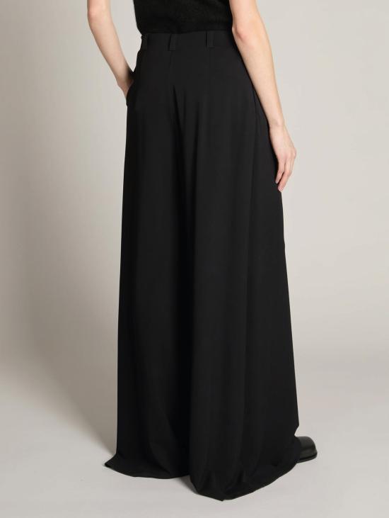 26FW 막스마라 팬츠 Jersey con Gamba Larga e Pieghe Nero를 입은 Pantaloni - MAX MARA
