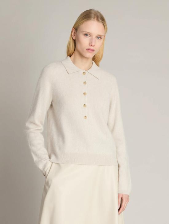 26FW 막스마라 폴로 티셔츠 Maglia Spazzolata Sabbia의 폴로 셔츠