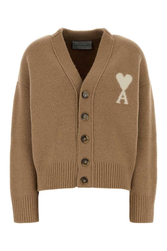 26FW 아미 빅 하트 로고 알파카 니트 가디건 UKC365KN0135 A278 Camel