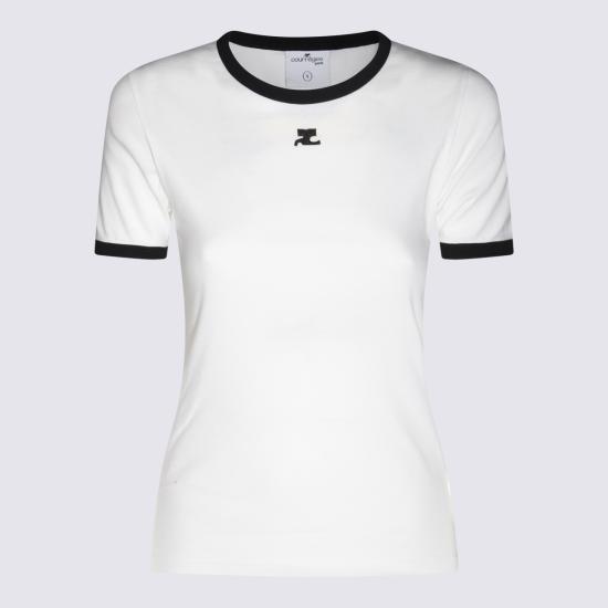 26FW 쿠레쥬 반팔 티셔츠 VESJTS017 JS00700098 HERITAGE WHITE BLACK - COURREGES