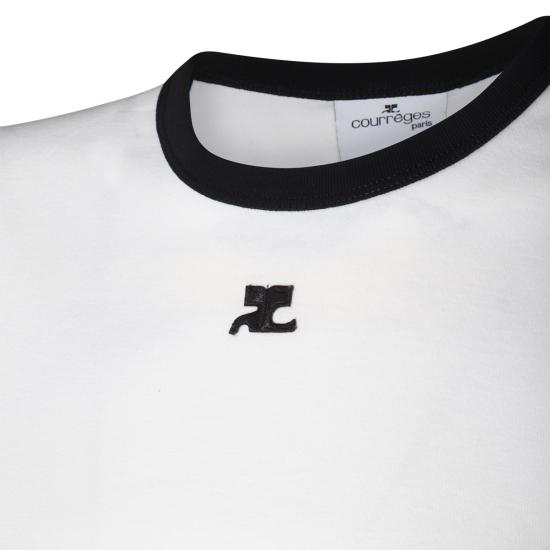 26FW 쿠레쥬 반팔 티셔츠 VESJTS017 JS00700098 HERITAGE WHITE BLACK - COURREGES