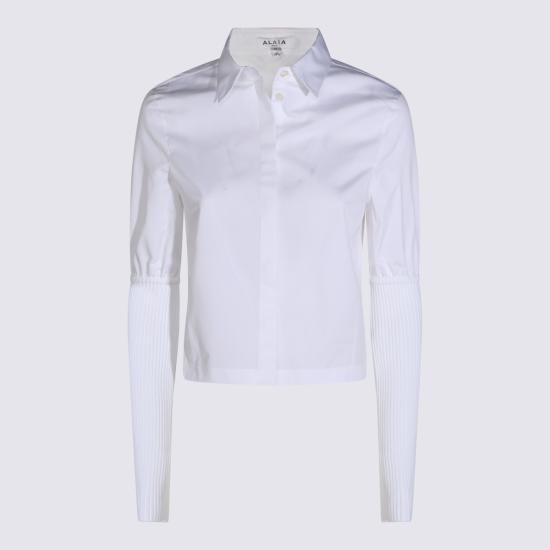 26FW 알라이아 셔츠 AA9C1023T611D 000 BLANC - ALAIA