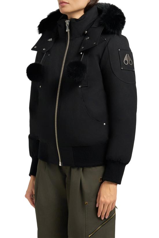 26FW 무스너클 오리지널 데비 시어링 트림 봄버 재킷 M35LB002S 305 BLK W SH - MOOSE KNUCKLES