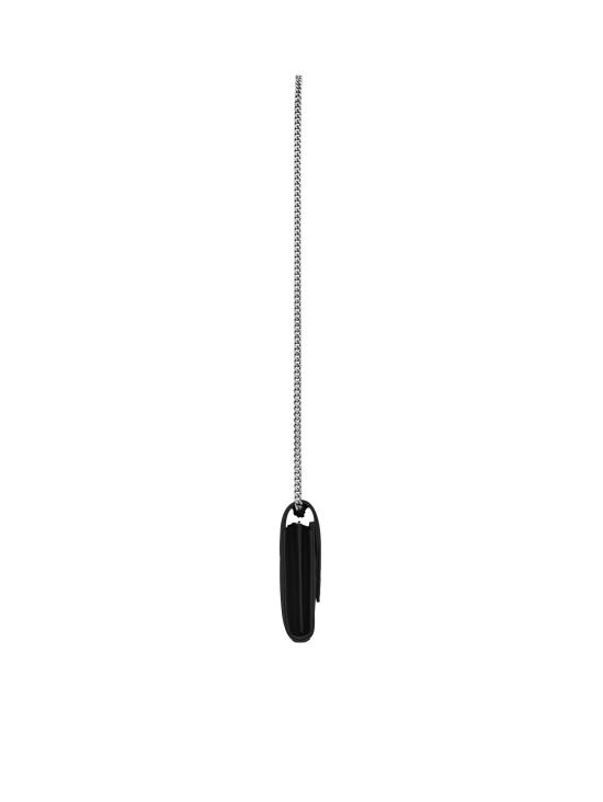 26FW 생로랑 그랑 드 뿌드르 엠보스드 레더 카산드라 마틀라세 체인 지갑 377828 BOW021000 BLACK - SAINT LAURENT