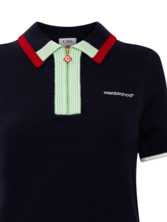 26FW 카사블랑카 폴로 티셔츠 WPF26KW85601 NAVY - CASABLANCA
