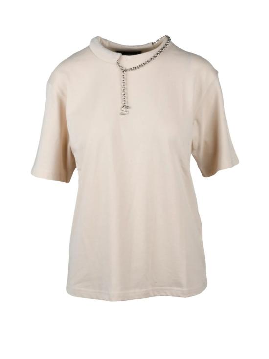 25FW 스포트막스 탑 크림색 면 체인 티셔츠