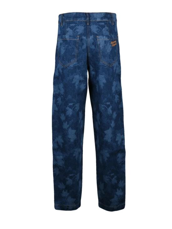 25FW 메종키츠네 데님 파란색 면 소재 꽃무늬 청바지 - MAISON KITSUNE