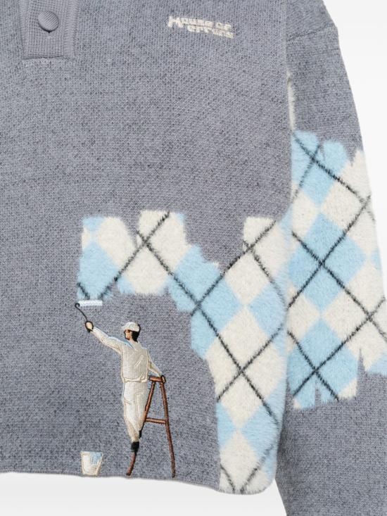26FW 하우스 오브 에러스 스웨터 HEFW26SW02708 8474 GREY PLAID - HOUSE OF ERRORS