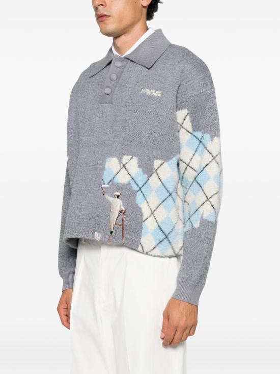 26FW 하우스 오브 에러스 스웨터 HEFW26SW02708 8474 GREY PLAID - HOUSE OF ERRORS