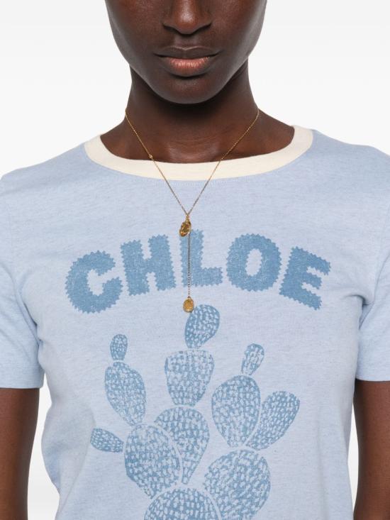 26FW 끌로에 반팔 티셔츠 CH26WJH08787 40J SHADOW BLUE - CHLOE