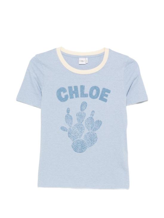 26FW 끌로에 반팔 티셔츠 CH26WJH08787 40J SHADOW BLUE - CHLOE