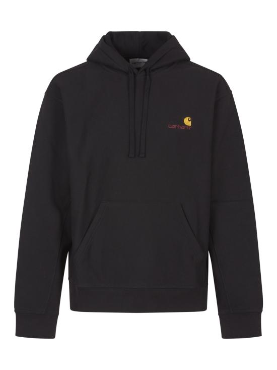 26FW 칼하트 WIP 후드 아메리칸 스크립트 스웨트셔츠 I028279 89XX BLACK