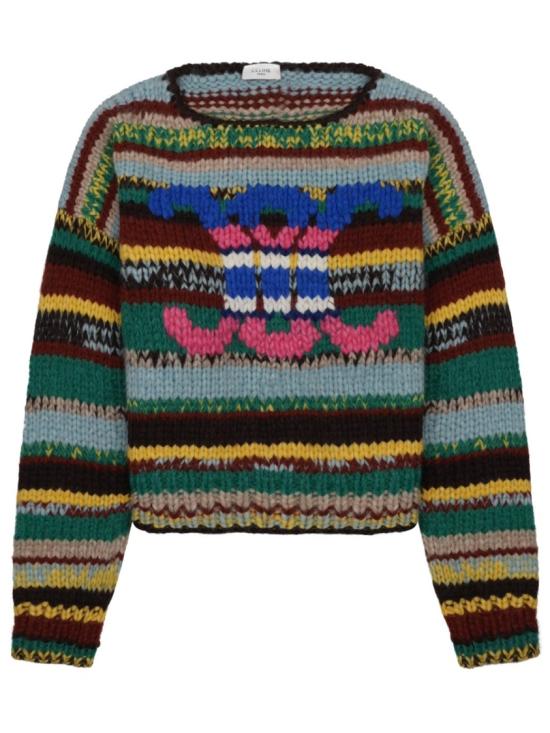  셀린느 물리네 알파카 & 울 크루넥 스웨터 RY0PR2V08 31GM Multicolor