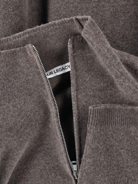 26FW 아워레가시 라인 집 가디건 라인 집 가디건 M4263LMMUD SPRAY DYE CHERUB WOOL Brown - OUR LEGACY