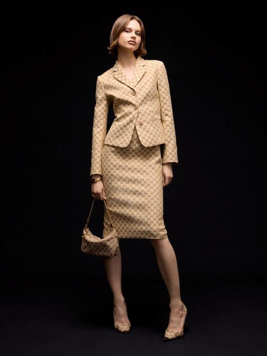 26FW 구찌 GG 코튼 캔버스 미디 스커트 GG 코튼 캔버스 미디 스커트 871391ZAVMM 2902 - GUCCI