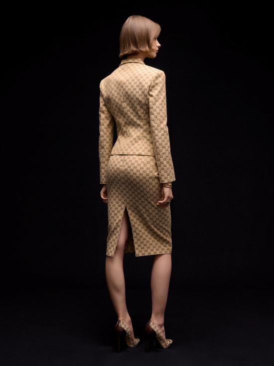 26FW 구찌 GG 코튼 캔버스 미디 스커트 GG 코튼 캔버스 미디 스커트 871391ZAVMM 2902 - GUCCI