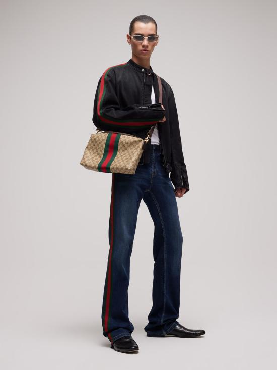 26FW 구찌 웹 디테일의 미디엄 GG 크로스백 A002KXFAF99 9646 BEIGE - GUCCI