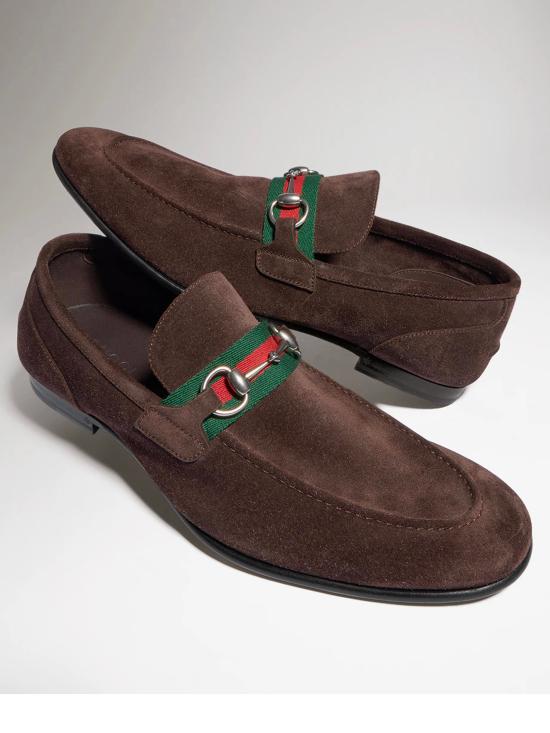 26FW 구찌 코모 홀스빗 스웨이드 로퍼 874936AAG9O 2052 MARRONE - GUCCI