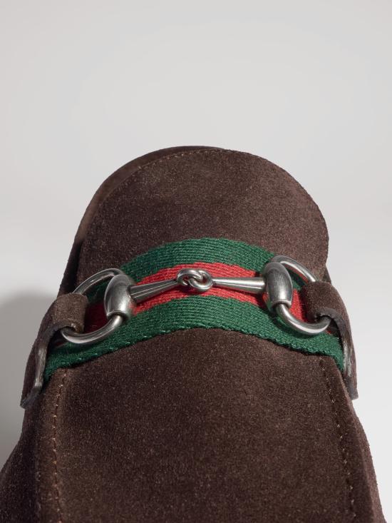 26FW 구찌 코모 홀스빗 스웨이드 로퍼 874936AAG9O 2052 MARRONE - GUCCI