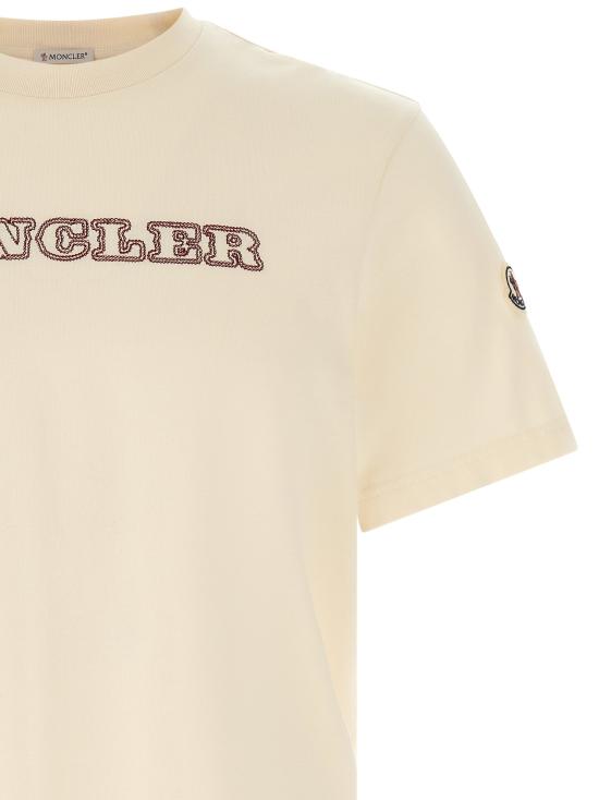 26FW 몽클레어 반팔 티셔츠 로고 티셔츠 화이트 - MONCLER