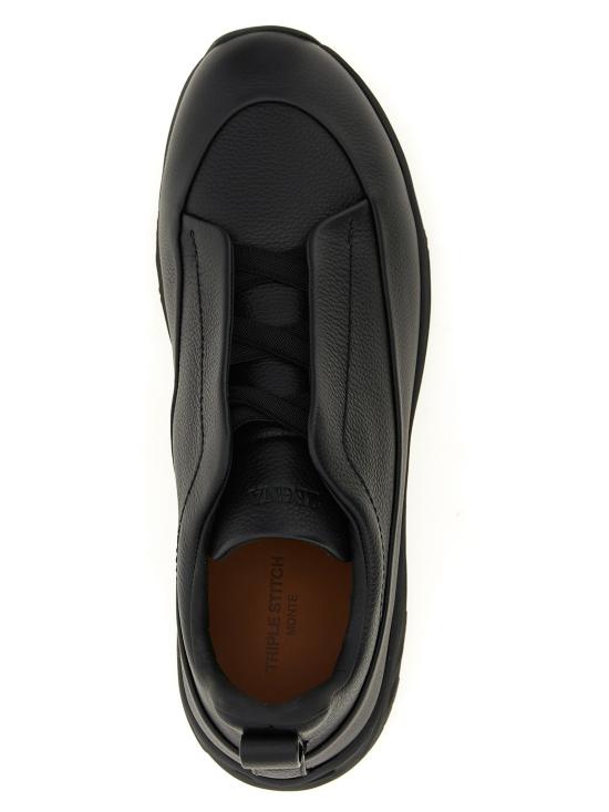 26FW 에르메네질도제냐 스니커즈 트리플 스티치™ 몬테  블랙 - ERMENEGILDO ZEGNA