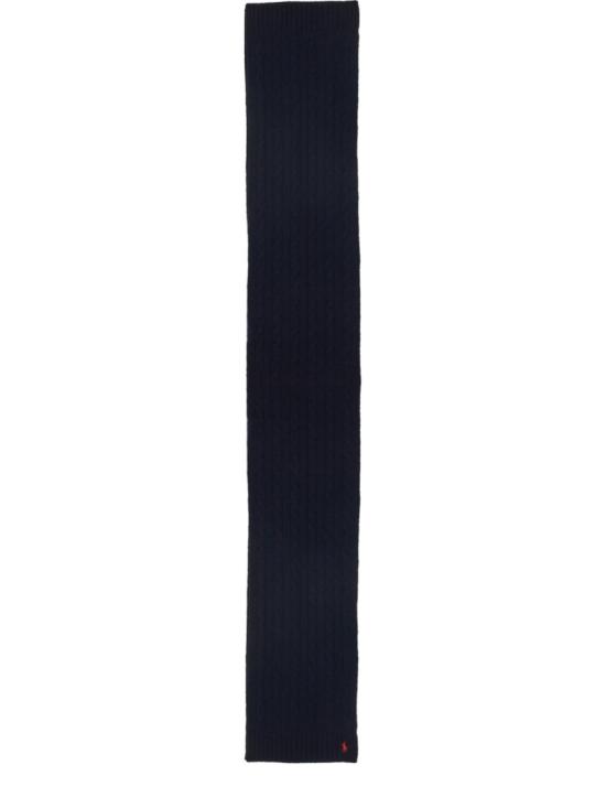  폴로 랄프로렌 포니 로고 자수 케이블 니트 스카프 455956296 009HUNTERNAVY Blue