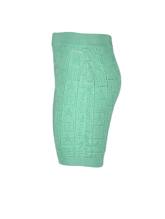 25FW 발망 스커트 기하학적 무늬가 돋보이는 질감 있는 미니 (골드 지퍼 포함) - BALMAIN