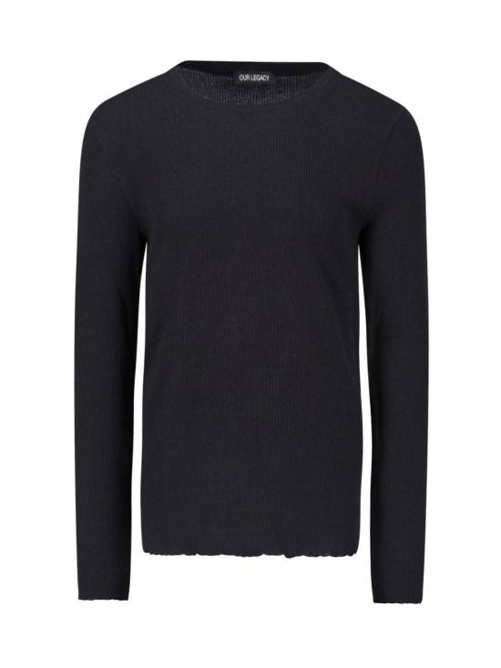 26FW 아워레가시 엘론게이티드 롱슬리브 M4266EC CHARRED SHADE RIPPLE RIB BLACK