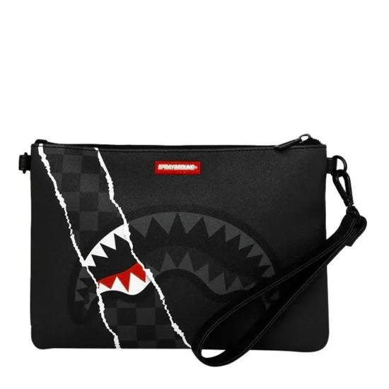 26FW 스프레이그라운드 클러치/파우치 B9350 CENTER RIP REVEALING GRAY BLACK - SPRAYGROUND