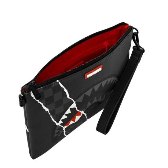 26FW 스프레이그라운드 클러치/파우치 B9350 CENTER RIP REVEALING GRAY BLACK - SPRAYGROUND