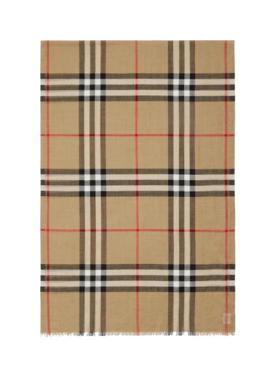  버버리 체크 울 실크 스카프 8078779 A7026 Neutrals