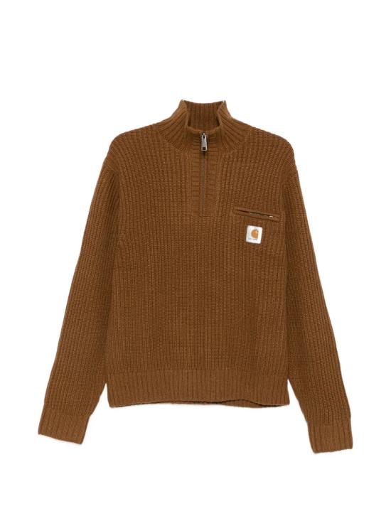 26FW 칼하트 WIP 디트로이트 하프 집 스웨터 I035398 3TGXX WIP H BROWN DOM
