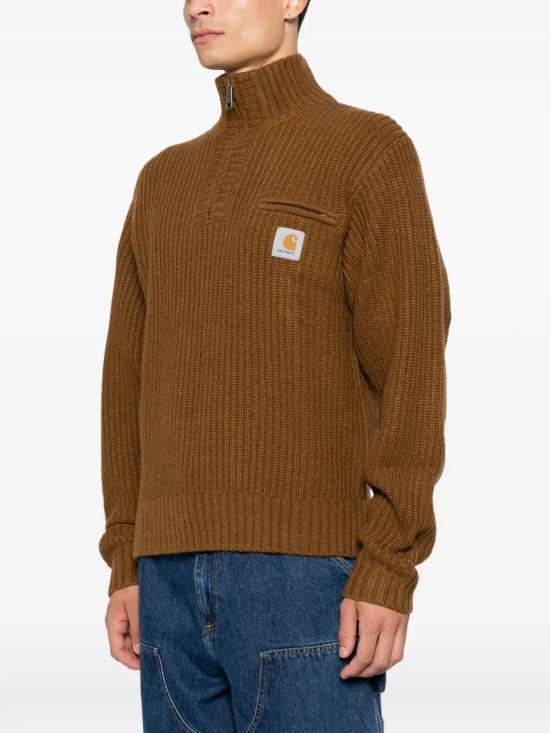 26FW 칼하트 WIP 디트로이트 하프 집 스웨터 I035398 3TGXX WIP H BROWN DOM - CARHARTT WIP
